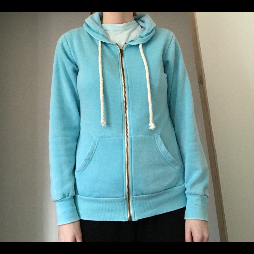 Ocean Drive blue burnout full zip hoodie size S